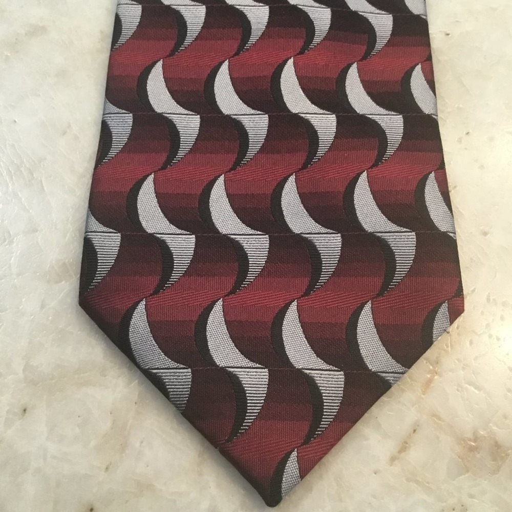 Joseph & Feiss Men's Necktie, 100%Silk, Burgundy, Grey, Black